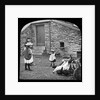 Victorian Children and Woman Feeding Hens on a Farm, Isle of Man by George Bellett Cowen
